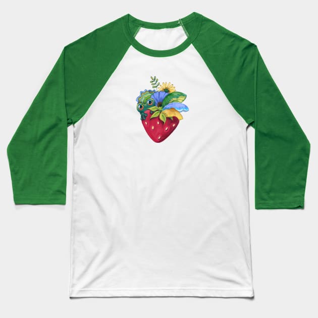 Cute Cottagecore Heart Baseball T-Shirt by Susi V